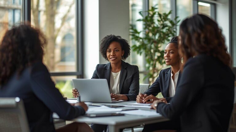 female consultants with clients